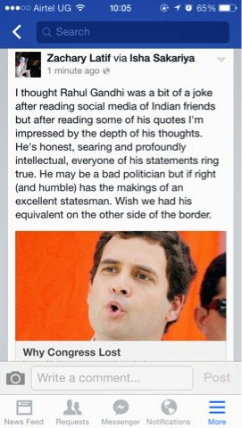 Rahul Gandhi; a great statesman?