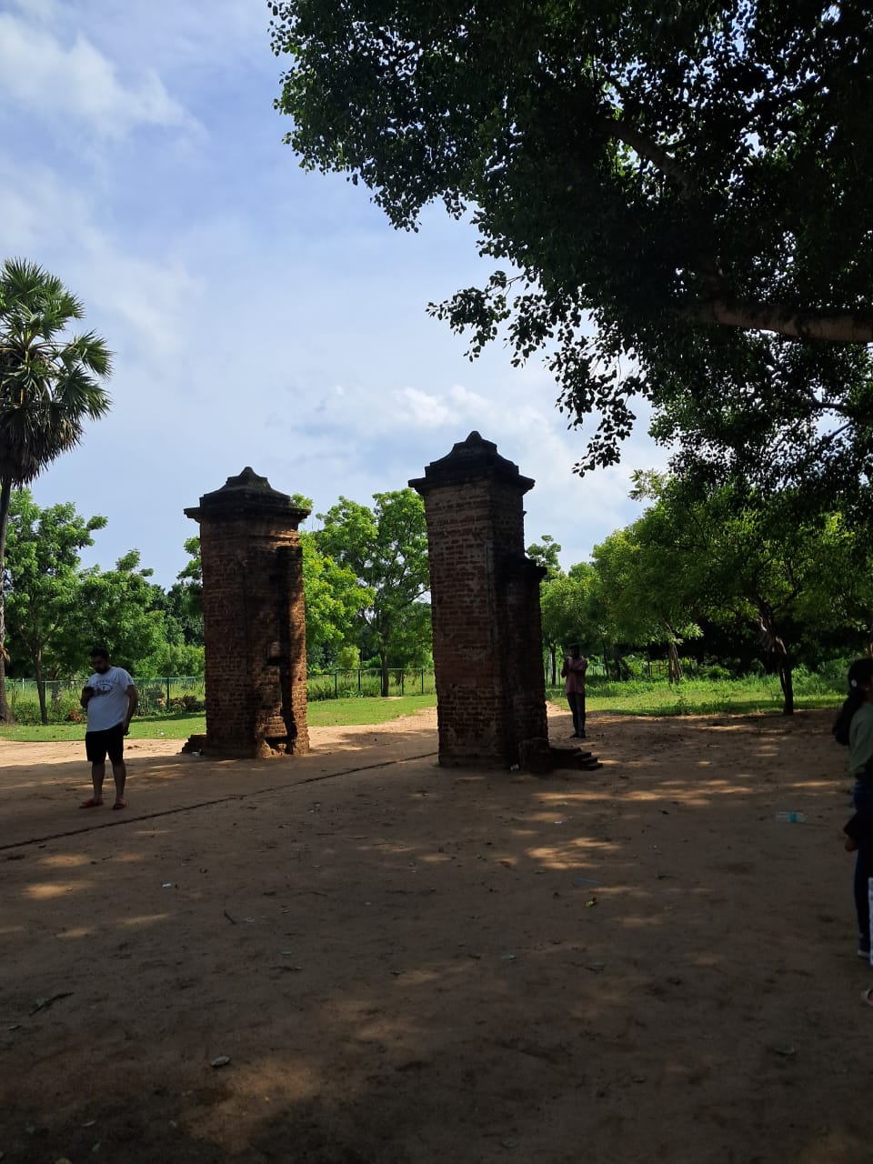 The brick gate pillars at the entrance to the Arikamedu site
